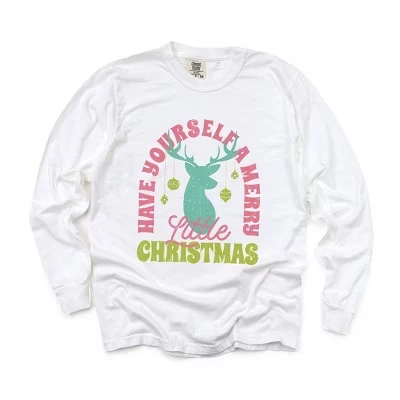 Женская футболка с длинным рукавом Have Yourself A Merry Little Christmas окрашенная в белый цвет