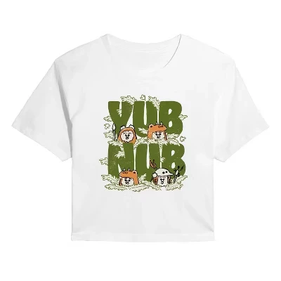 Женская укороченная футболка STAR WARS Yub Nub, белая