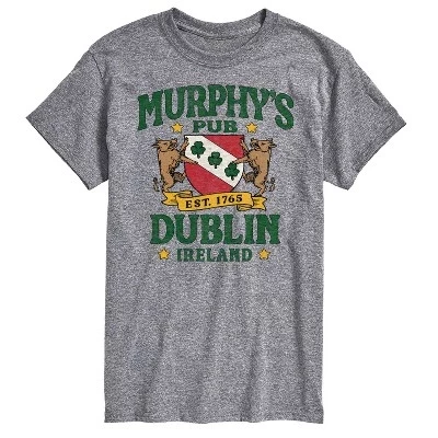 Мужская футболка с коротким рукавом Murphys Pub Dublin с графическим рисунком athletic heather