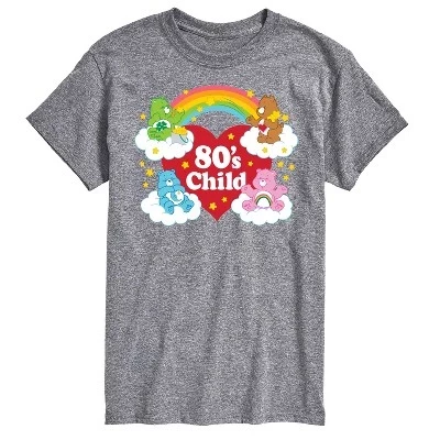 Мужская футболка Care Bears «Ребенок 80-х», светло-серая