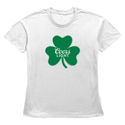 Женская футболка с логотипом пивоваренной компании Shamrock белого цвета