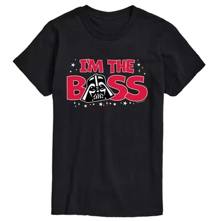 Мужская футболка с коротким рукавом и рисунком Vader I'm the Boss, черная