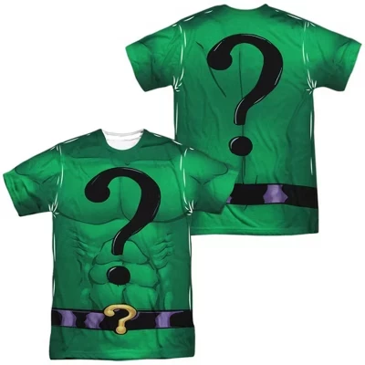Футболка для сублимированного костюма Popfunk Riddler Uniform с принтом спереди и сзади для взрослых, белая