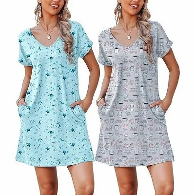 Женские ночные сорочки Ekouaer, 2 шт., серые
