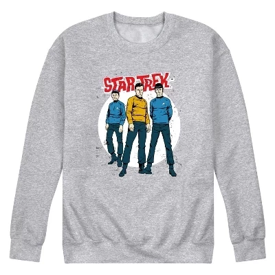 Мужская флисовая толстовка Galaxy Captain Kirk Spock Crew с графическим рисунком athletic heather