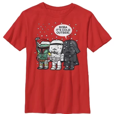Футболка для мальчиков Star Wars Boba, красная
