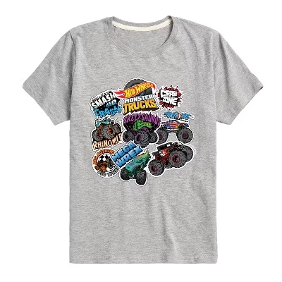 Наклейки Monster Truck с коротким рукавом и графическим рисунком на футболке athletic heather