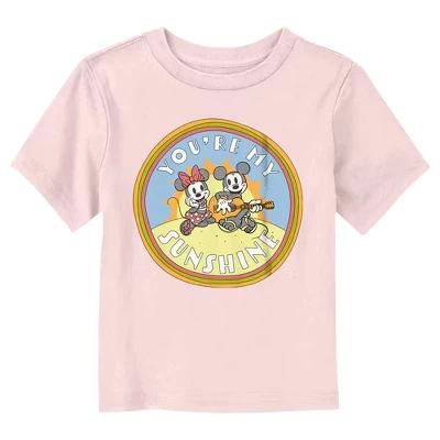 Футболка для малышей Mickey & Friends You're My Sunshine розового цвета