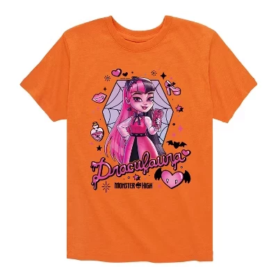 Детская футболка Monster High Дракулаура, оранжевая