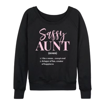 Женская рубашка Sassy Aunt из легкого французского махрового полотна с широким вырезом и длинным рукавом, черная с графическим рисунком.