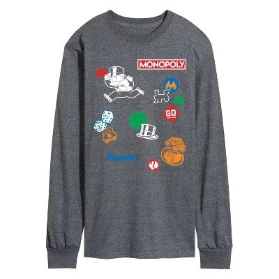 Мужская футболка с графическим рисунком в виде коллажа с длинным рукавом heather charcoal