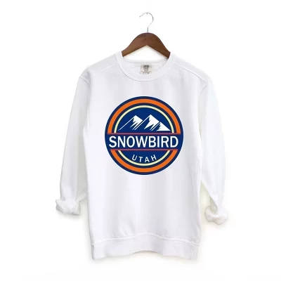 Женская одежда, окрашенная в графический цвет толстовка Snowbird Ski Resort белого цвета