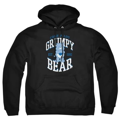 Мужская толстовка с капюшоном Care A lot Grumpy Bear EST 1982, черный