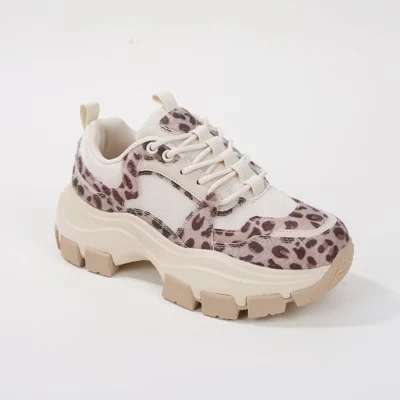 Разноцветные женские кроссовки на платформе с массивной подошвой Damian Leopard от Berness