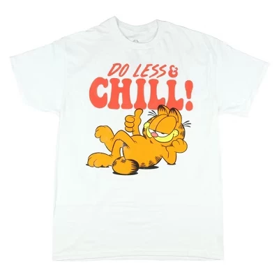 Футболка Garfield женская Do Less & Chill Boyfriend Fit с коротким рукавом Белая белая