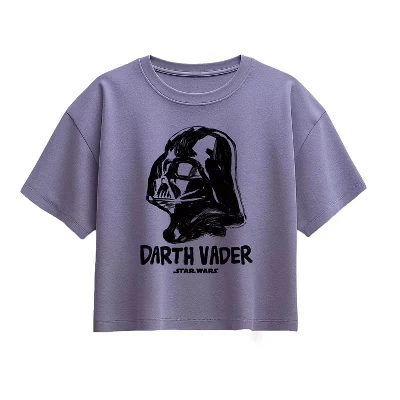 Sketch Darth Vader Short Sleeve Boxy Graphic T-Shirt periwinkle