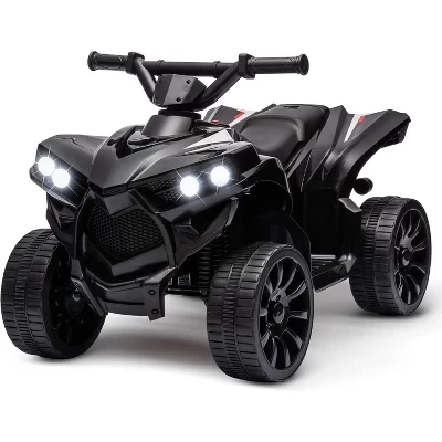6V Ride on Toy, Детский квадроцикл на 4 колесах с максимальной скоростью 1,8 миль в час, износостойкие колеса, Музыка и ножная педаль, Электрический квадроцикл для детей ясельного возраста черного цвета
