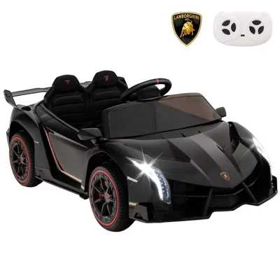 Лицензионный спортивный автомобиль Lamborghini 4WD Kids Ride-on с дистанционным управлением 2.4G и питанием от аккумулятора 12 В Розовый / Белый / Зеленый / Черный / Красно-черный