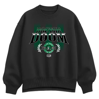 Женская толстовка Doom Soccer Jersey Oversize из флиса черного цвета