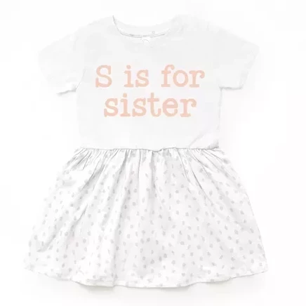 Платье для младенцев The Juniper Shop S Is For Sister, белое в горошек