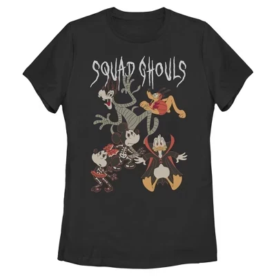 Женская футболка Mickey & Friends Halloween Squad Ghouls черного цвета