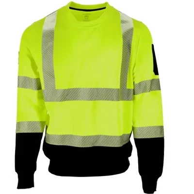 Спортивная одежда HiVis Толстовка с круглым вырезом и светоотражающей лентой - защитный пуловер с высокой видимостью, теплая рабочая одежда для ночной видимости.