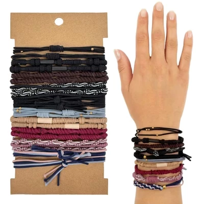 Женские резинки-браслеты Wrapables Boho, 20 шт, разноцветные