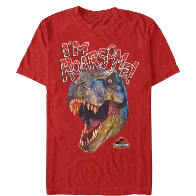 Мужская футболка I'm Roarsome T.Rex красного цвета