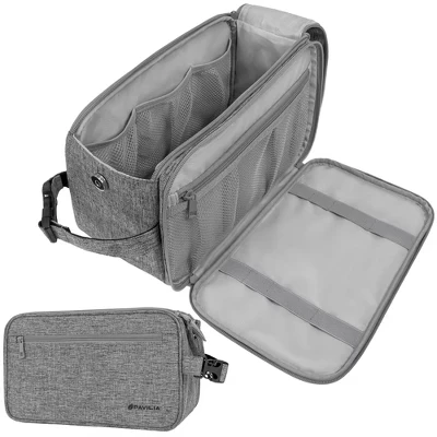 Мужская сумка для туалетных принадлежностей, набор для бритья Travel Essentials, водостойкий косметический футляр-органайзер для макияжа серого цвета