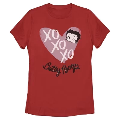 Женская футболка XOXOXO Heart Wink красного цвета