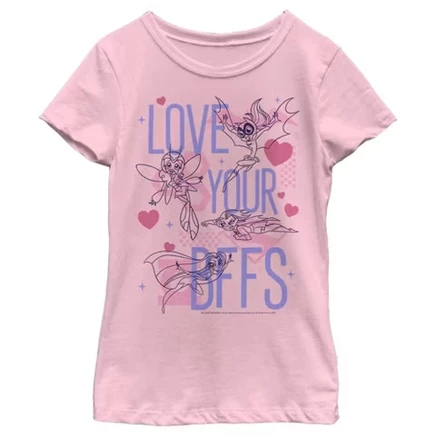 Женская футболка с Бэтменом на День святого Валентина Love your BFFS светло-розового цвета