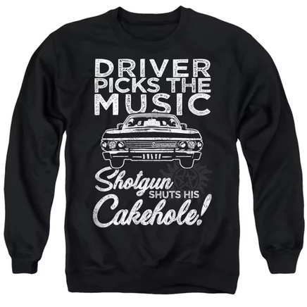 Унисекс свитшот Supernatural Driver Picks Music, черный