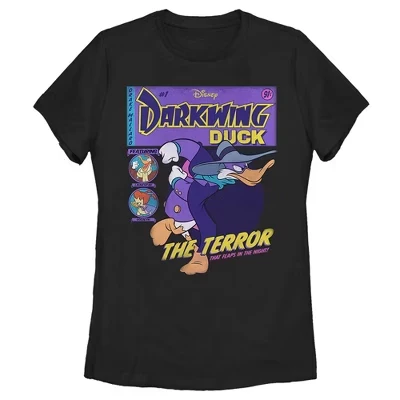 Женская футболка с обложкой комикса Darkwing Duck The Terror That Flaps In The Night черного цвета