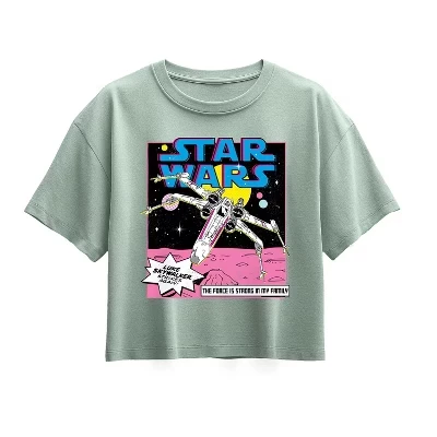 Luke Skywalker Ship Short Sleeve Boxy Graphic T-Shirt seafoam