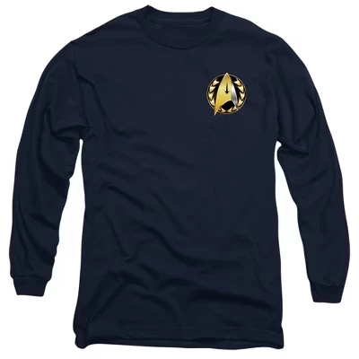 Мужская футболка с длинным рукавом Discovery Admiral Badge синего цвета