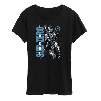 Женская футболка Sub Zero Lin Kuei с коротким рукавом и рисунком, черная