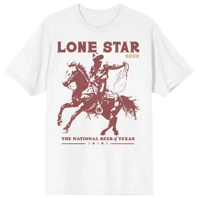 Мужская футболка Lone Star Cowboy On Horse, белая