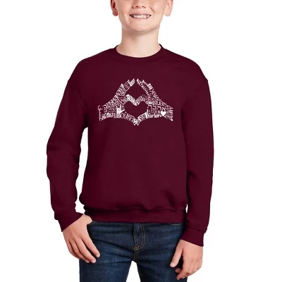 Мирные пальчики - толстовка с круглым вырезом Boy's Word Art темно-бордового цвета