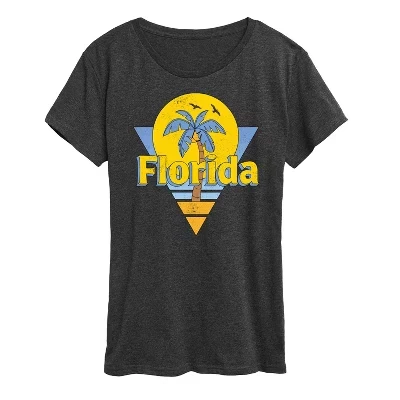 Женская футболка в стиле ретро Florida с коротким рукавом и графическим рисунком heather charcoal
