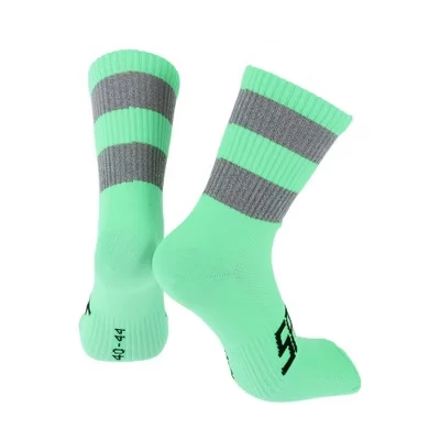 Cycling Athletic Socks Anti-friction Outdoor Matching Reflective 1 Pair dark green,grey