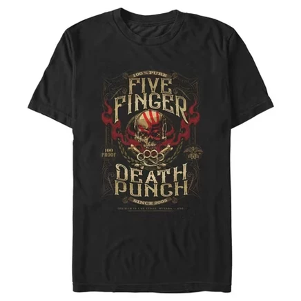 Мужская футболка 5 Finger Death Punch Brass Knuckle Skull с принтом, черная