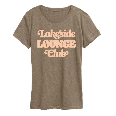 Женская футболка Lakeside Lounge Club с коротким рукавом и рисунком heather mocha