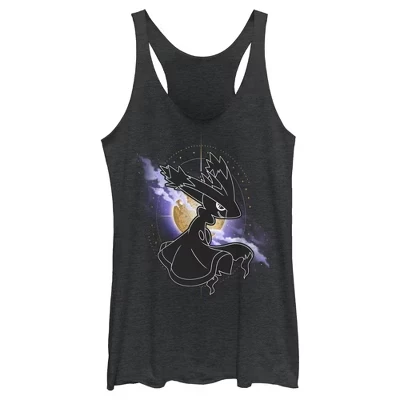 Женская спортивная майка Outer Space Mismagius Racerback черного цвета