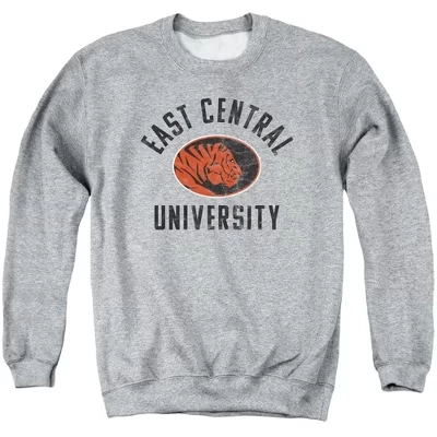 Официальный логотип East Central University с изображением тигров - толстовка с круглым вырезом для взрослых athletic heather