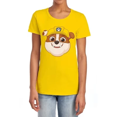 Женская футболка Paw Patrol Rubble Grin желтого цвета