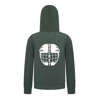 Толстовка на молнии для мальчиков из коллекции Hockey Collection – Толстовка с рисунком хоккейной маски зеленого цвета