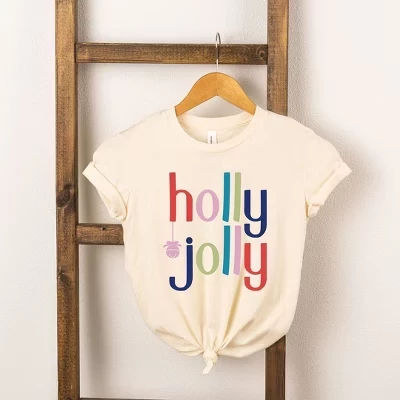 Детская футболка The Juniper Shop «Холли Джолли», кремовая
