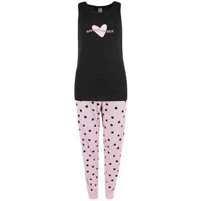 Женский пижамный комплект Naughty or Nice Heart Jogger розовый