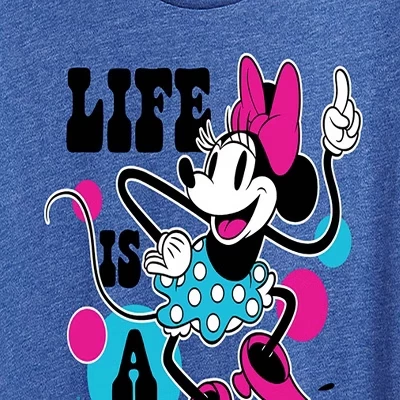 Женская праздничная футболка Life Is Party с коротким рукавом и рисунком heather royal blue