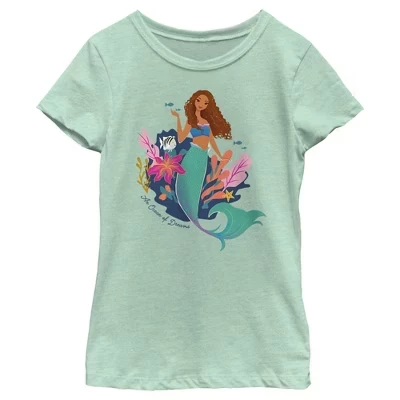 Футболка для девочек The Little Mermaid Ariel, мятная